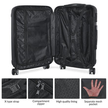 Luggage Set 3 Piece Suitcase ABS Hard Shell Travel Spinner Wheels 360