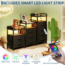 Bedside Table with 2 Sockets, Side with Drawers & Open Shelf, Sofa for