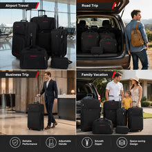 Black 5 Piece Nestable Luggage Set, 100% Polyester PVC Waterproof