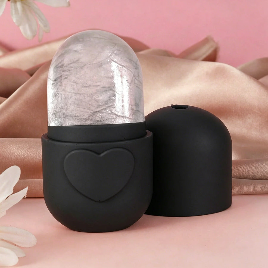 1 heart-shaped capsule silicone ice roller facial compress device for