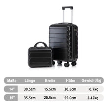 14 "/19" 2-piece ABS spinner trunk set with combination lock &