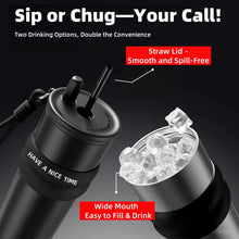Stainless Steel Vacuum Insulated Bottle with Straw, Leak-proof Thermos