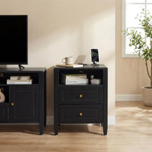 2 Drawers Nightstand Wooden Bedside Cabinet Bedroom Storage Side Table