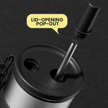 Stainless Steel Vacuum Insulated Bottle with Straw, Leak-proof Thermos