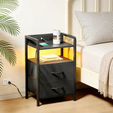 Bedside Table with 2 Sockets, Side with Drawers & Open Shelf, Sofa for
