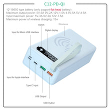12*18650 Battery Power Bank Case Charger Box Holder Dual USB LCD