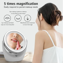 LED Makeup Mirror 1X 5X Magnification Rotating Portable Double Sided