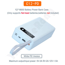 12*18650 Battery Power Bank Case Charger Box Holder Dual USB LCD