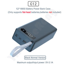 12*18650 Battery Power Bank Case Charger Box Holder Dual USB LCD