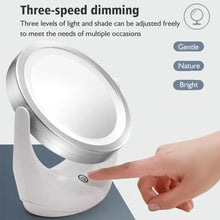 LED Makeup Mirror 1X 5X Magnification Rotating Portable Double Sided