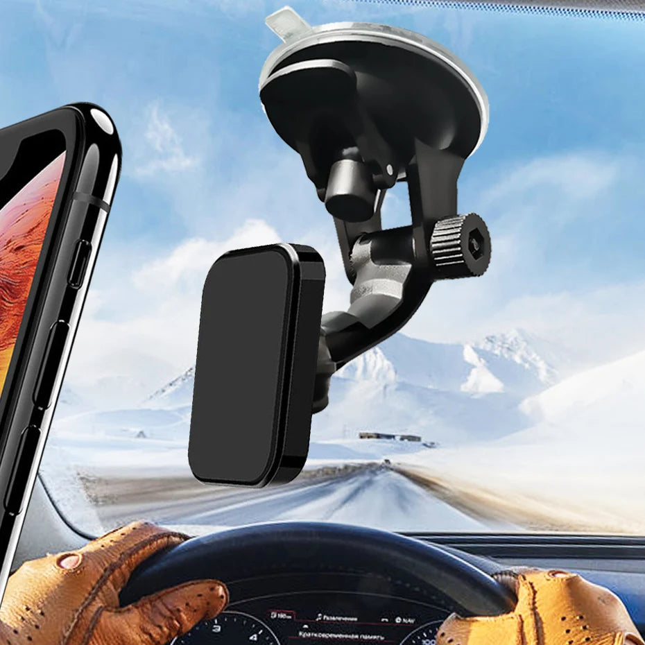 Magnetic Car Phone Holder Windshield Sucker Stand 360 Degree Mobile
