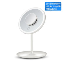 LED Makeup Mirror 1X 5X Magnification Rotating Portable Double Sided