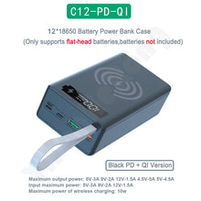 12*18650 Battery Power Bank Case Charger Box Holder Dual USB LCD