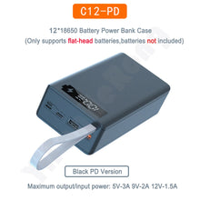 12*18650 Battery Power Bank Case Charger Box Holder Dual USB LCD