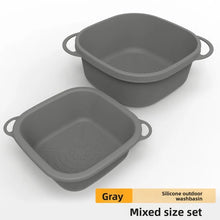 1PC Portable Foldable Silicone Ice Basin with Built-in Tray for