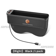 Car Seat Crevice Storage Box USB Charging Seat Gap Slot Mood lamp For