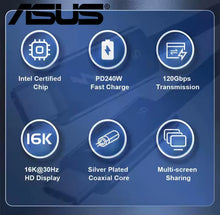 ASUS PD240W Fast Charging Thunderbolt 5 USB Type C Cable 80Gbps Data
