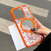 Pink Cherry Elegant Floral Background Design Magnetic Phone Case For