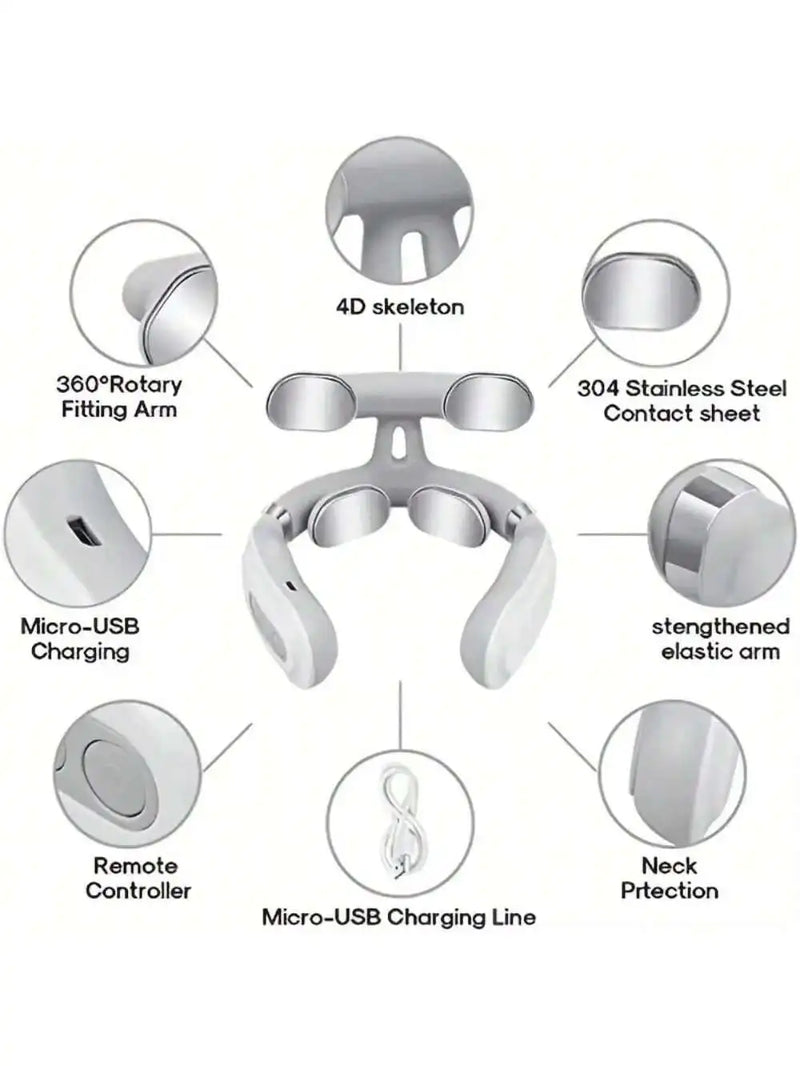 2026 1pc Portable Electric Neck Massager, Smart Cervical - and Shoulder