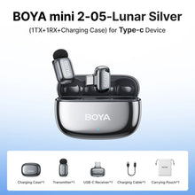 BOYA Mini 2 Wireless Lavalier Microphone AI Noise Reduction Mic for