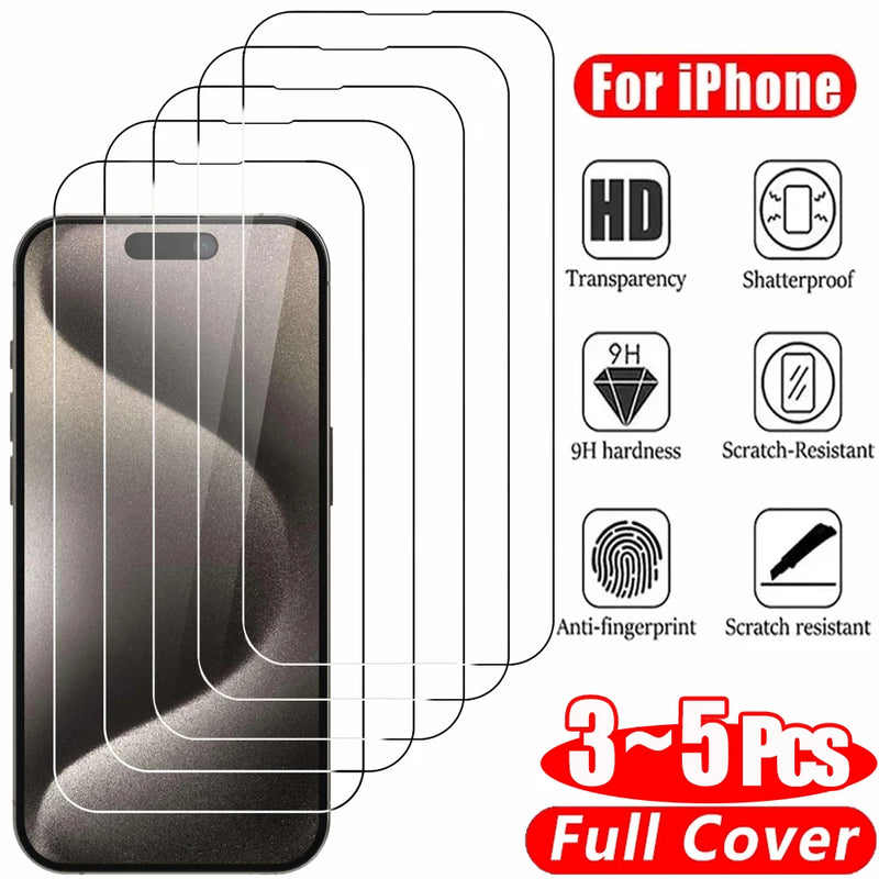 Glass Film For iPhone 18 17 16 15 Pro Max Screen Protector For 11 12 13