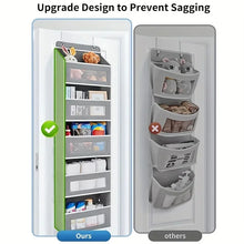 5-Shelf Hanging Storage Organizer - Behind Door, Anti-Tilt, 5 Large