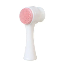 3D Double Silicone Facial Cleansing Brush Manual Massage Soft Bristles