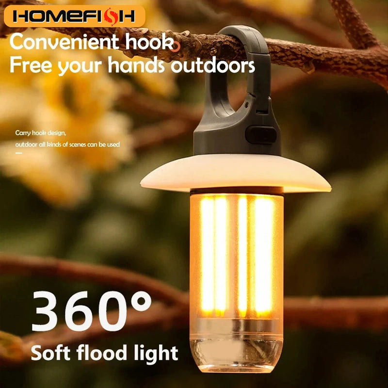 LED Rechargeable Flashlight Camping Lantern 5 Modes Super Bright