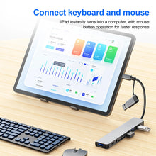 USB C Hub USB 3.0, Aluminum 7 in 1 USB Extender, USB Splitter with X