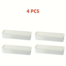 4 Pcs Long Rectangular Food Storage Containers, Plastic Reusable