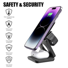 3 in 1 Wireless Charger Stand Magnetic Foldable Charging Station for