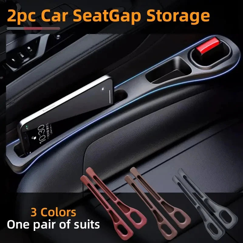 2Pcs Car Seat Gap Filler Seat Crevice Storage Box Bag Between Seats