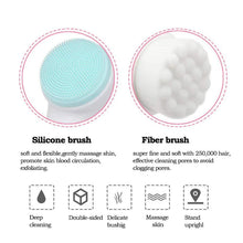 3D Double Silicone Facial Cleansing Brush Manual Massage Soft Bristles
