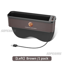 Car Seat Crevice Storage Box USB Charging Seat Gap Slot Mood lamp For