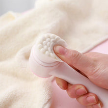 3D Double Silicone Facial Cleansing Brush Manual Massage Soft Bristles