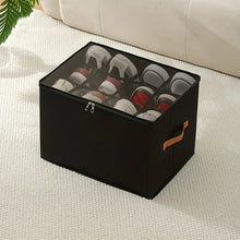 Foldable Fabric Shoe Box with Lid, Dustproof Organizer for Clothes &