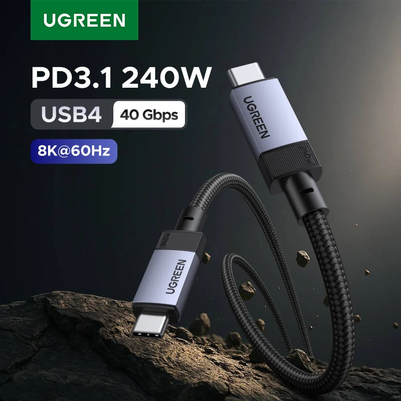 UGREEN Full Function USB C Cable USB4 40Gbps PD3.1 240W Fast Charging