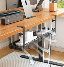 Under Desk Cable Management Tray,Extendable Sturdy Steel Cord Hider