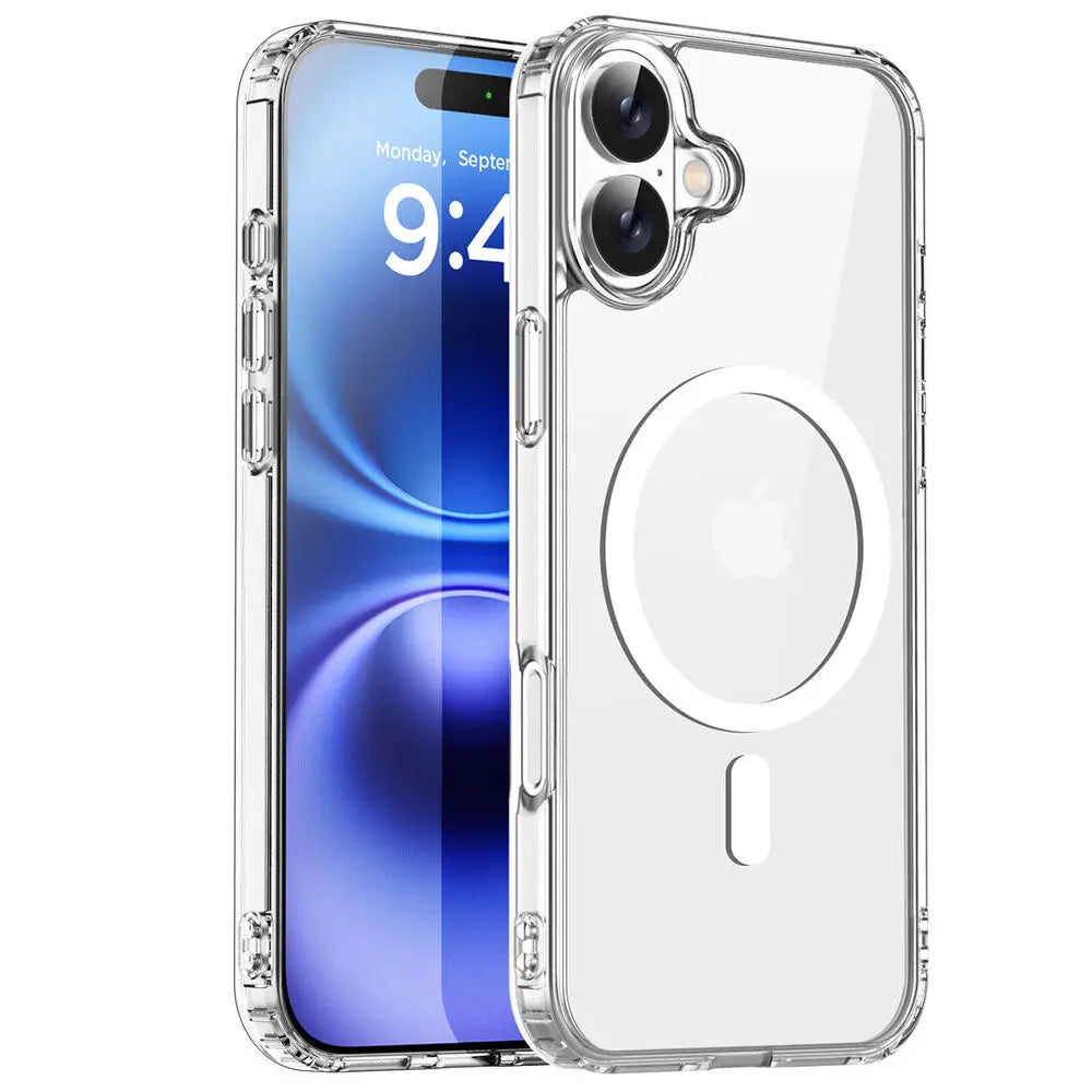 Magnetic Transparent Phone Case For iPhone 17 18 16 15 14 13 12 11 Pro