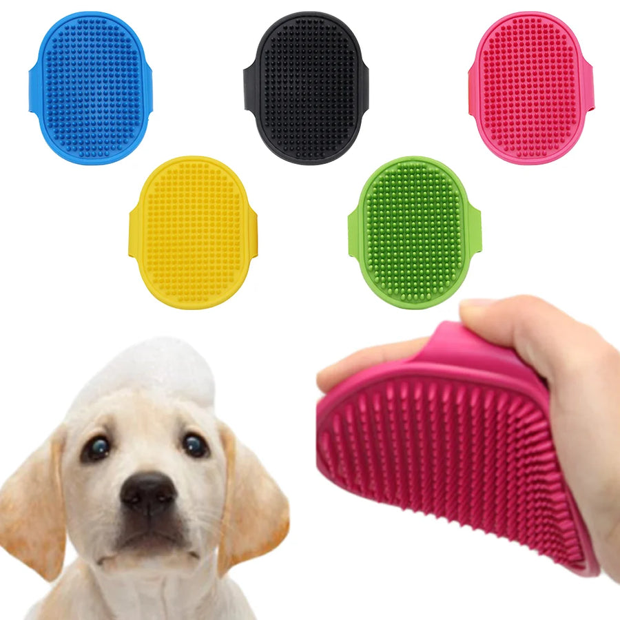Pet Grooming Brush for Bath Massage, Silicone Bristle Deshedding Tool