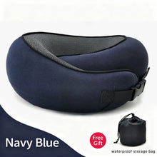 Memory Foam U-Shaped Pillow, Foldable Neck for Travel, Airplane Trips