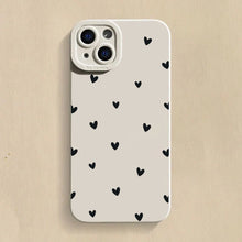 Black Love Heart Phone Case For iPhone 18 17 16 14 15 13 12 11 Pro Max