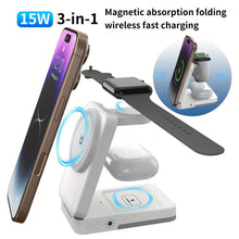 3 in 1 Foldable LED Light Wireless Charger Stand For iPhone 16 15 14 13