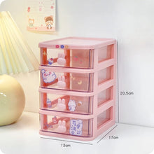 Desktop Storage Box Organizer Student Table Transparent Drawer Cute