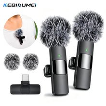 KEBIDUMEI 2.4G Wireless Lavalier Microphone Portable Audio Video
