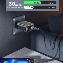 65W PD Fast USB Charge Charger 2 Ports EU US Plug Wall Adapter For
