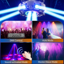Fieryzeal 150W 6-Arm RGBW Beam Moving Head Light with Strip Effect