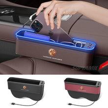 Car Seat Crevice Storage Box USB Charging Seat Gap Slot Mood lamp For