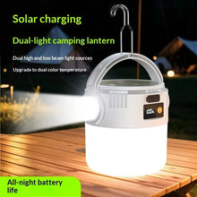 Camping Lantern Solar LED USB Rechargeable Portable Flashlight Outdoor