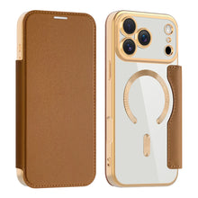 Luxury Transparent Flip Leather Wallet Magnetic Phone Case For iPhone